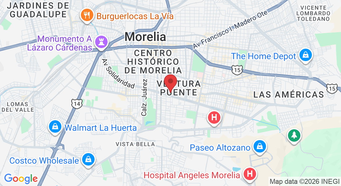 C. Vicente Sta. María 1240, Ventura Puente, 58020 Morelia, Mich., México