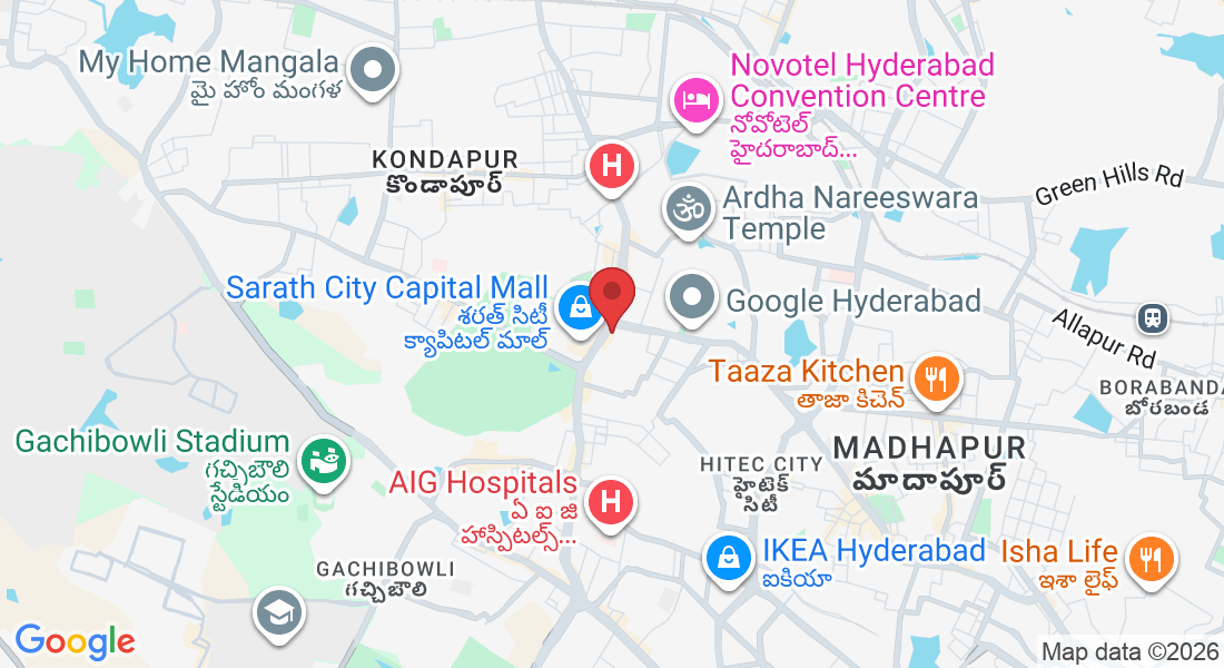 X Road, Gachibowli - Miyapur Rd, Kondapur, Laxmi Cyber City, Whitefields, HITEC City, Kothaguda, Hyderabad, Telangana 500084, India