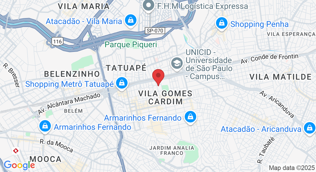 R. Vilela, 665 - Tatuapé, São Paulo - SP, 03314-000, Brasil