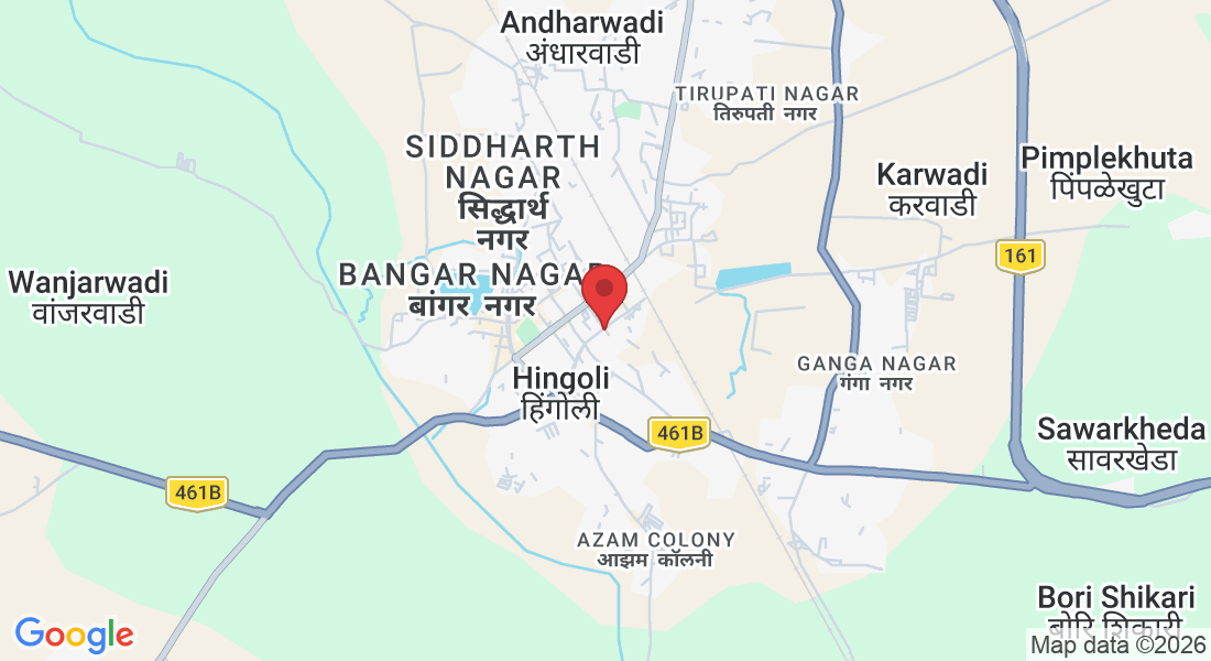 Besides Nirmal Hotel, above Bhansali Hospital, near Bank of Maharashtra, Mohalla Paltan, Siddharth Nagar, Hingoli, Maharashtra 431513, India