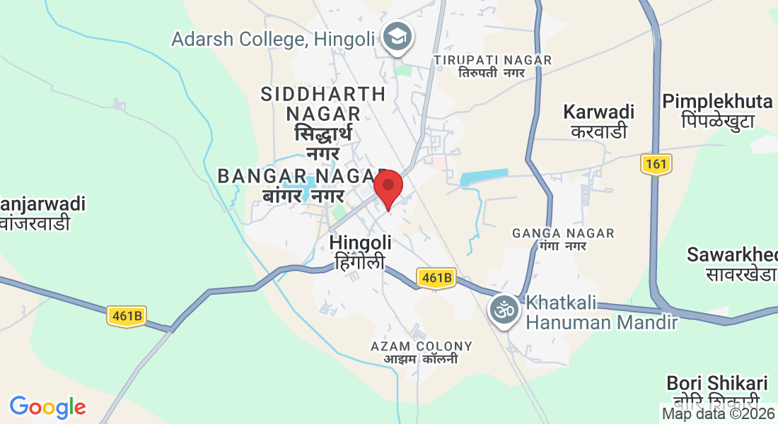 Besides Nirmal Hotel, above Bhansali Hospital, near Bank of Maharashtra, Mohalla Paltan, Siddharth Nagar, Hingoli, Maharashtra 431513, India
