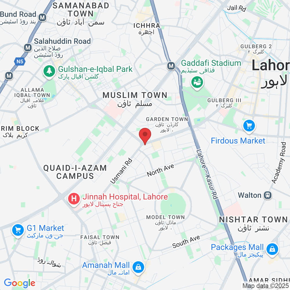 F8X9+X49, Usmani Rd, Aibak Block New Garden Town، Lahore, 54000, Pakistan