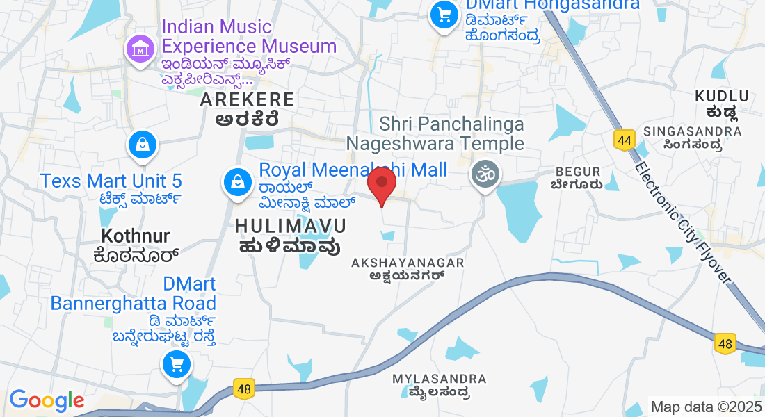 3rd Floor, Karthikeya Complex, No.1, Yelennahalli West, Akshayanagara West, Akshaya Gardens, Akshayanagar, Bengaluru, Karnataka 560068, India