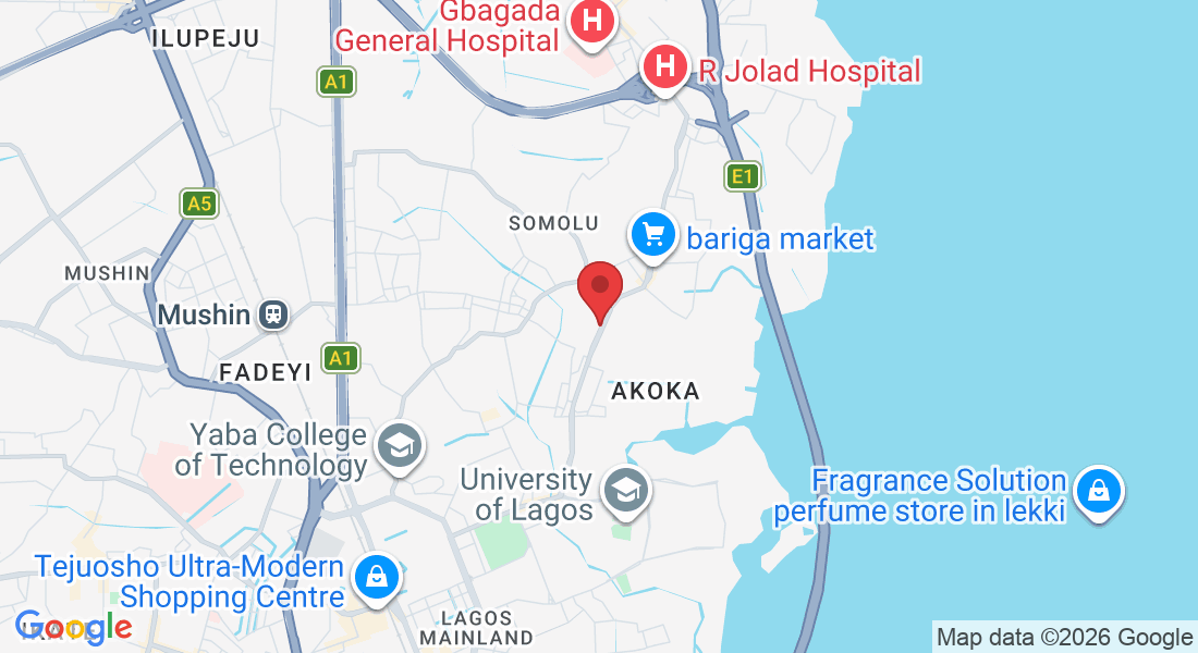 93 St Finbarr's College Rd, beside Fidelity Bank, Akoka, Lagos 100213, Lagos, Nigeria