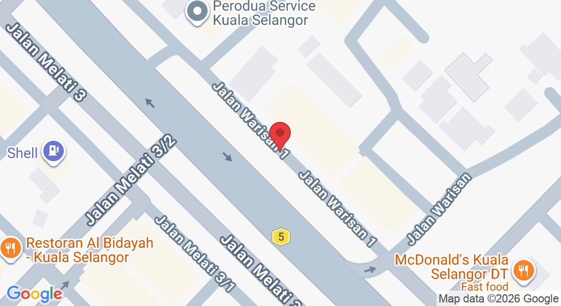 No. 19, Ground Floor Jalan Taman, Jalan Warisan 1, Taman Warisan, 45000 Kuala Selangor, Selangor, Malaysia