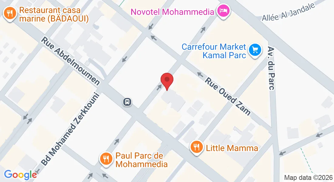 3 Boulevard Zerktouni, Residence du Parc, RDC bureau n2 A, cote de la poste au parc, Mohammedia 28200, Morocco