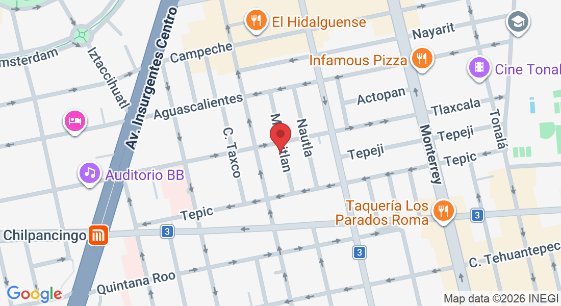 Tlaxcala &, C. Manzanillo 94, Roma Sur, Cuauhtémoc, 06760 Ciudad de México, CDMX, México
