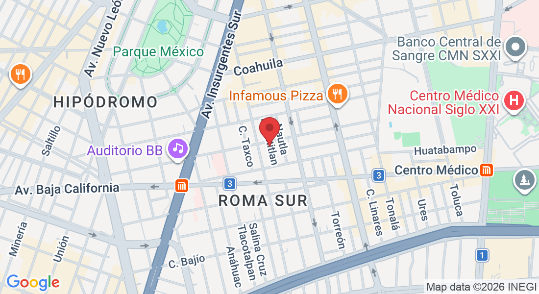 Tlaxcala &, C. Manzanillo 94, Roma Sur, Cuauhtémoc, 06760 Ciudad de México, CDMX, México