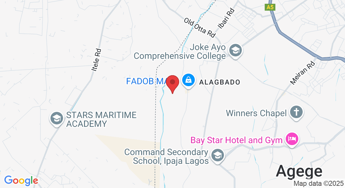Felicia Obasa Street Lagos NG, off Toyin Lamptey, Alagbado, Alaso 100314, Lagos, Nigeria
