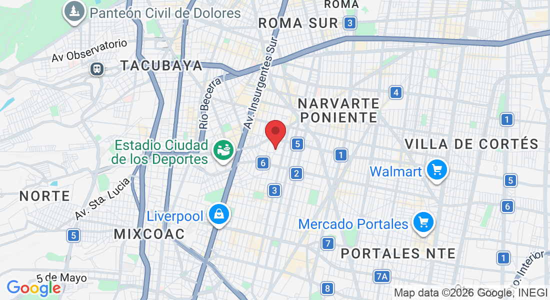 Adolfo Prieto 1046, Col del Valle Centro, Benito Juárez, 03100 Ciudad de México, CDMX, Mexico