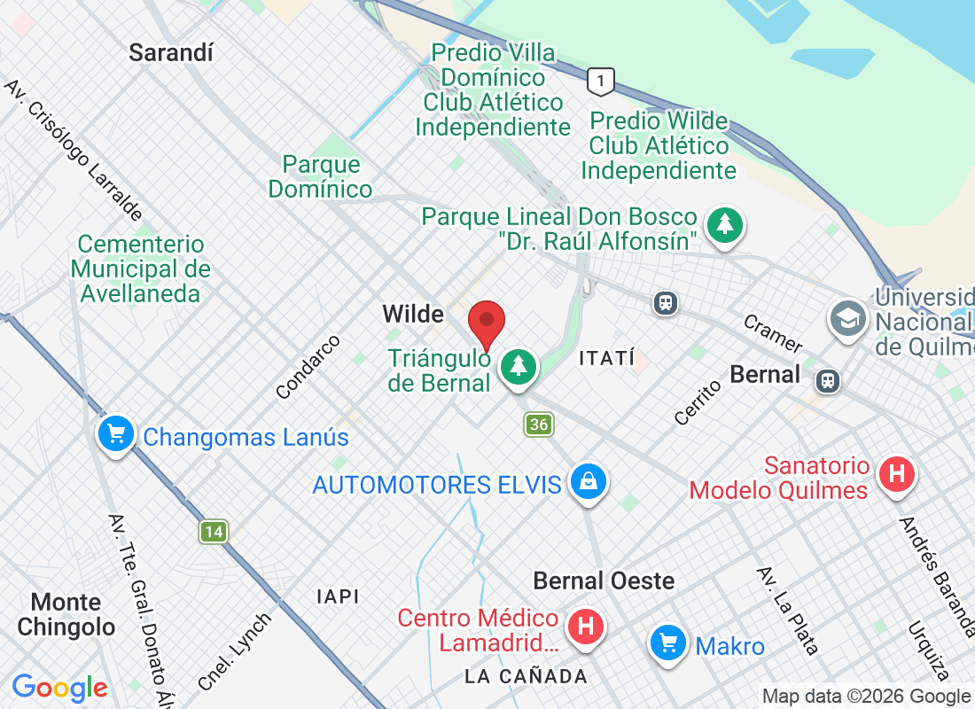 Av. Bartolomé Mitre 6678, B1875ABJ Wilde, Provincia de Buenos Aires, Argentina