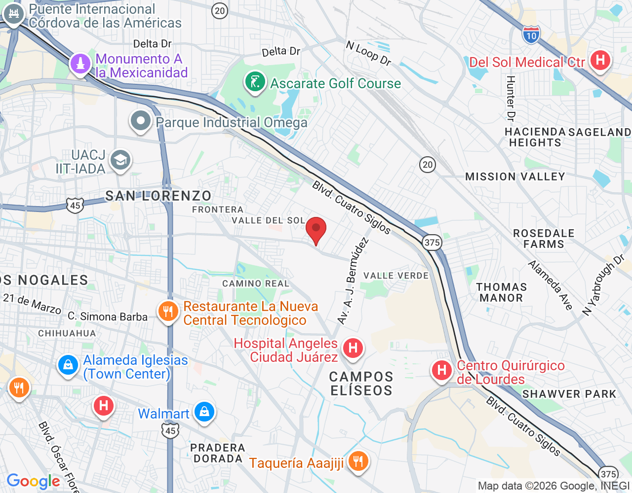 Av Vicente Guerrero 8829, Las Quintas, 32700 Juárez, Chih., México