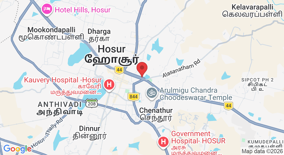 First Floor, Door No.18, KPN Towers, D7, Hosur - Krishnagiri Rd, Vasanth Nagar, Hosur, Tamil Nadu 635126, India