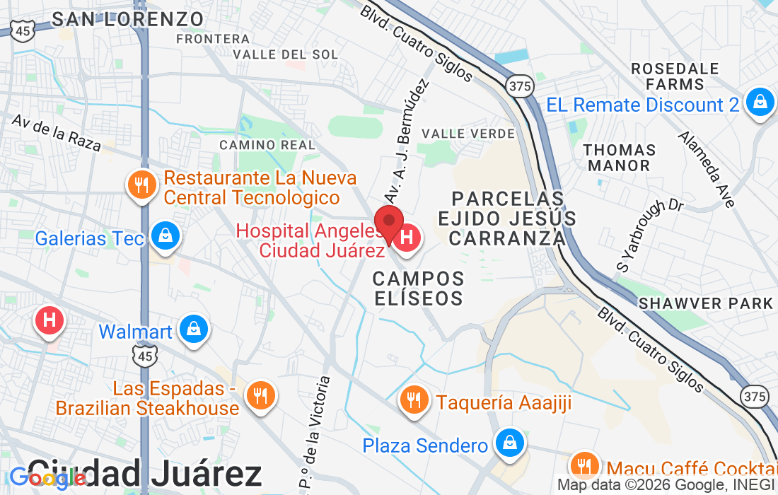 Bulevar Tomás Fernández 9050, Parcelas Ejido Jesús Carranza, 32470 Juárez, Chih., Mexico