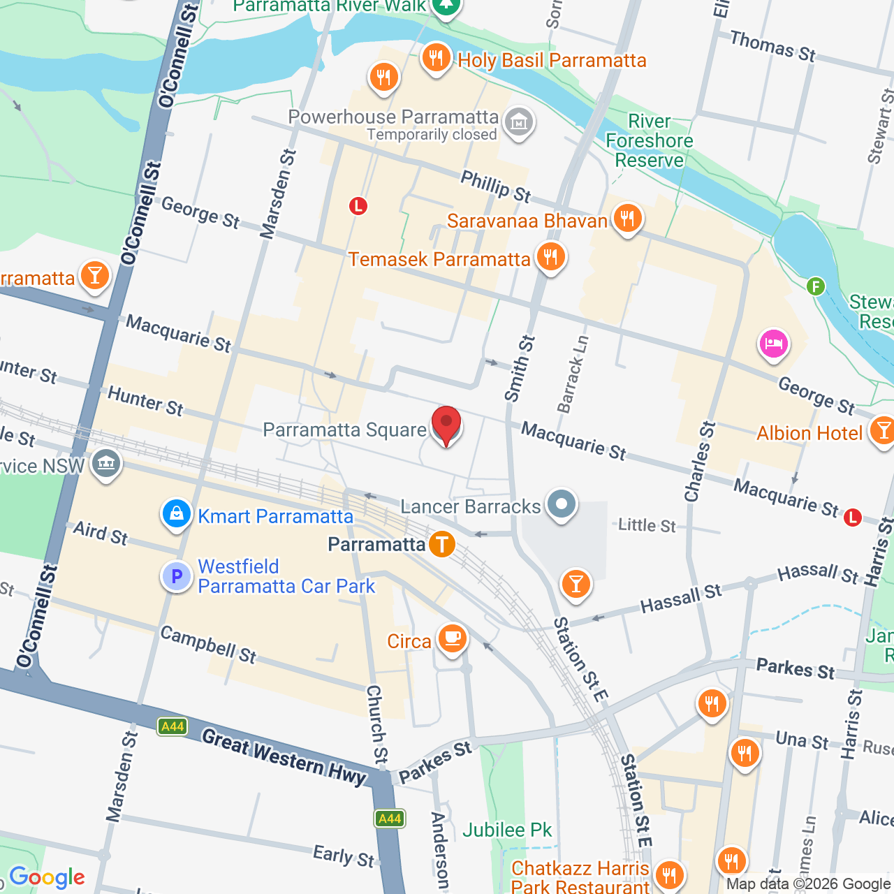 Darcy St &, Macquarie St, Parramatta NSW 2150, Australia