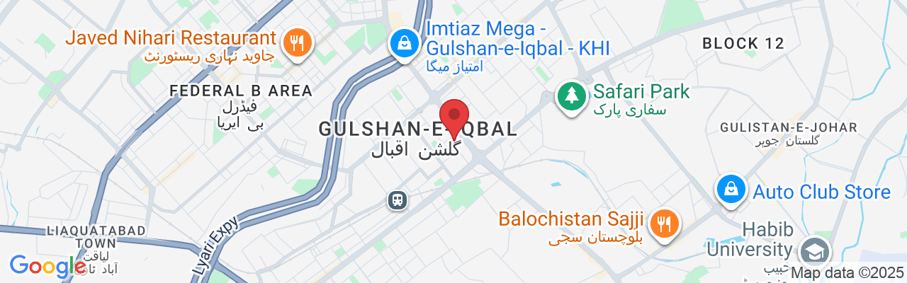 6th St, Block 5 Gulshan-e-Iqbal, Karachi, 75300, Pakistan