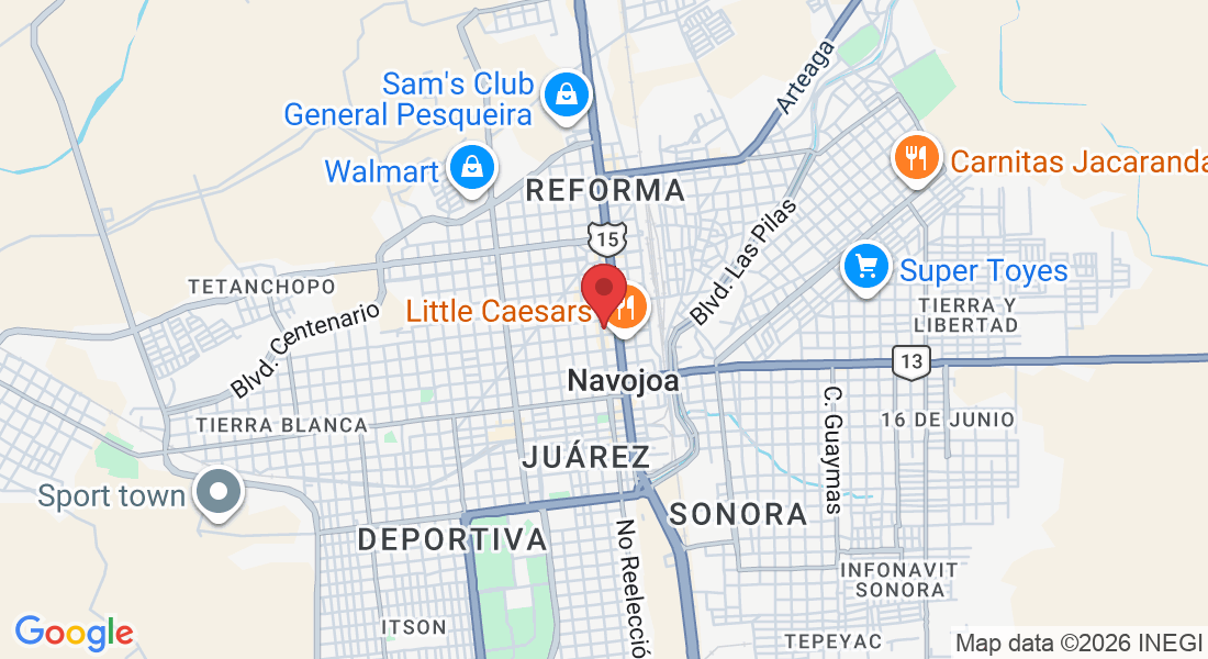 Calle No Reelección Sur, Navojoa Centro, Juárez, 85800 Navojoa, Son., Mexico
