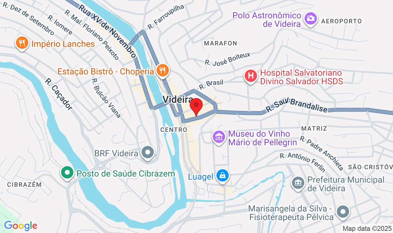 R. Saul Brandalise, 89 - Centro, Videira - SC, 89560-196, Brasil