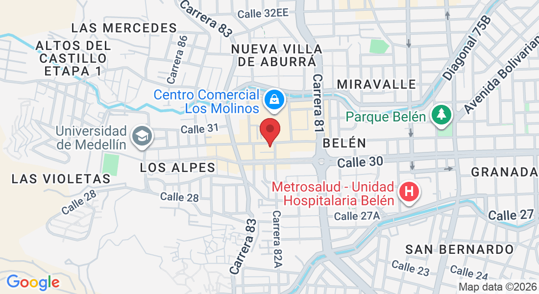 Calle 30A #82A-26. Cc.Los Molinos. Local 3127, Belén, Medellín, Antioquia, Colombia
