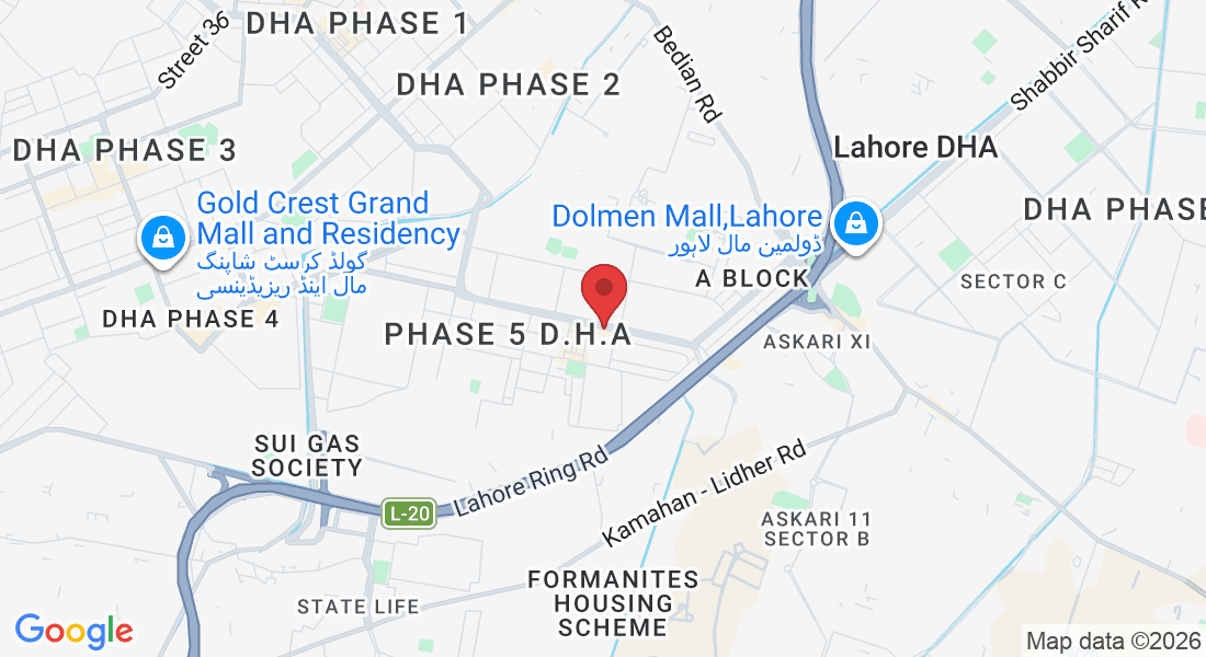148, Sector C Phase 5 D.H.A, Lahore, 54910, Pakistan