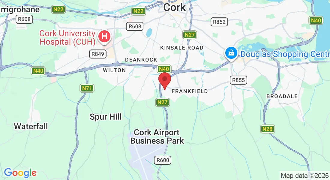 Map showing BASE Fitness location in Cork