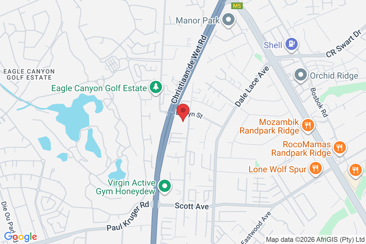 cnr Christiaan de Wet &, 1st Floor, Unit 36, Eagle Canyon Office Park, Dolfyn St, Randpark Ridge, Randburg, 2188, South Africa