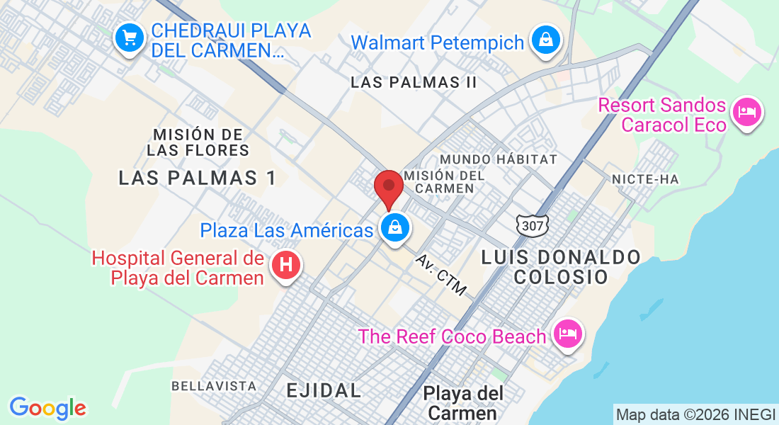 Circuito Chinchorro s/n Ejido, 77723 Playa del Carmen, Q.R., México