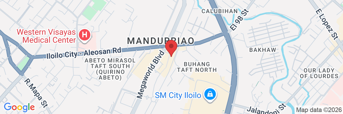 G/F Festivewalk Parade, Business Park, Megaworld Blvd, Mandurriao, Iloilo City, 5000 Iloilo, Philippines