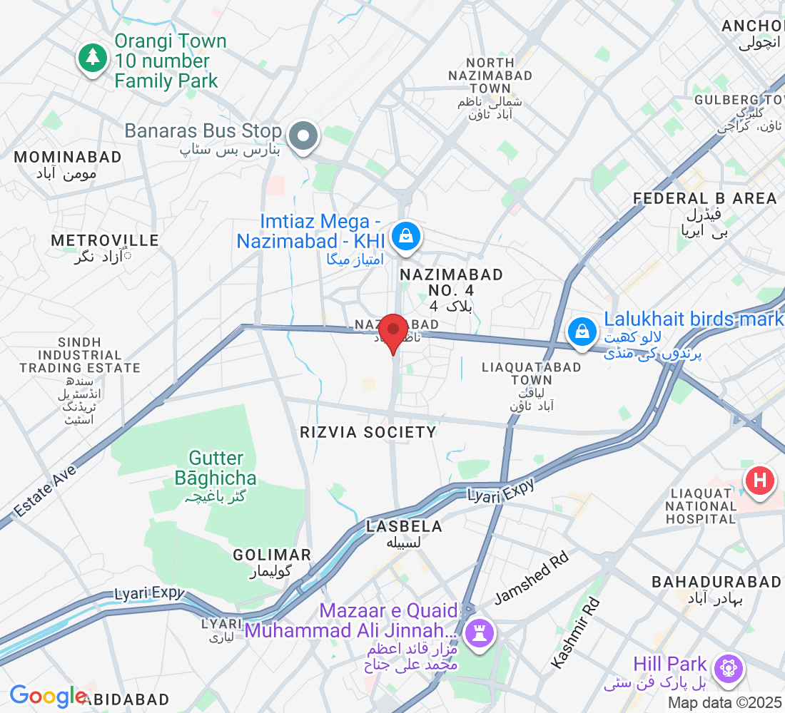 Nawab Siddique Ali Khan Rd, Block 1 Nazimabad, Karachi, 74600, Pakistan