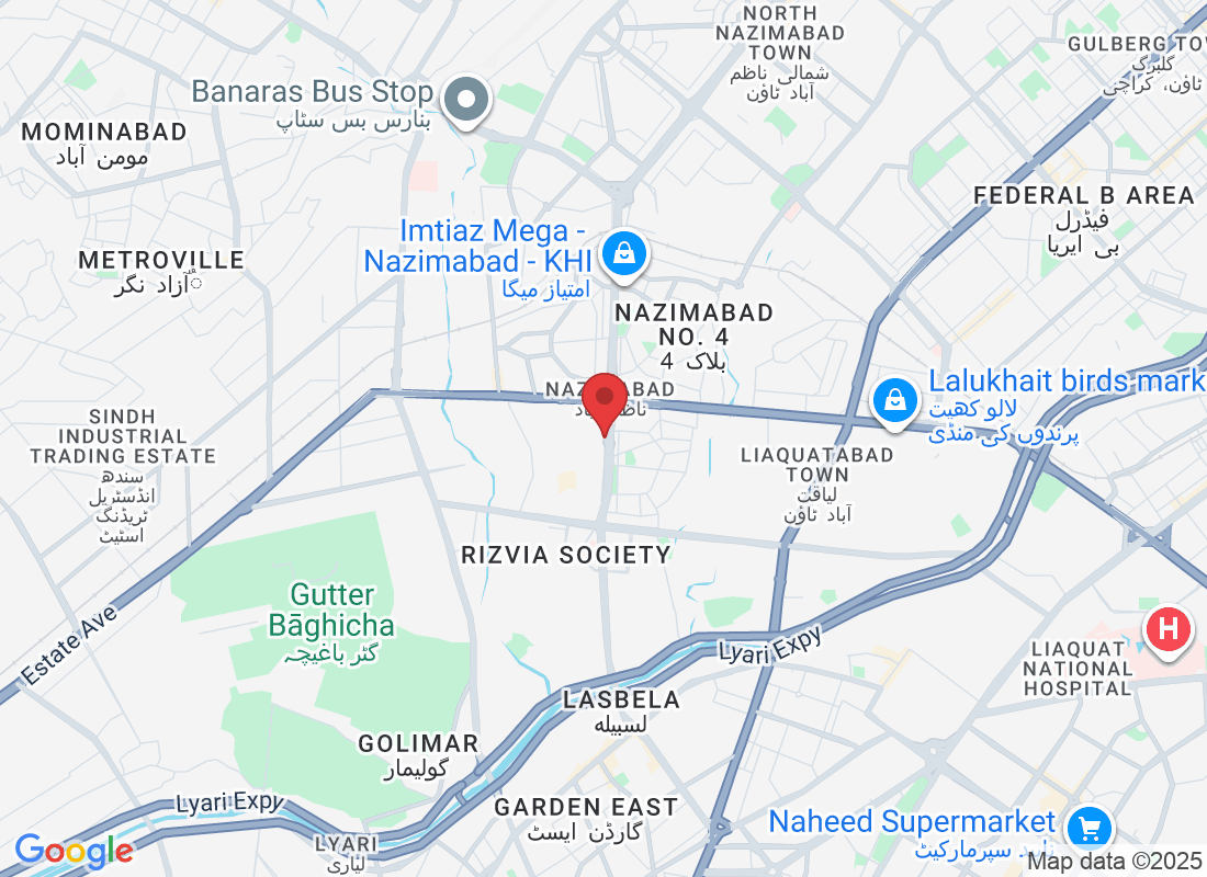 Nawab Siddique Ali Khan Rd, Block 1 Nazimabad, Karachi, 74600, Pakistan