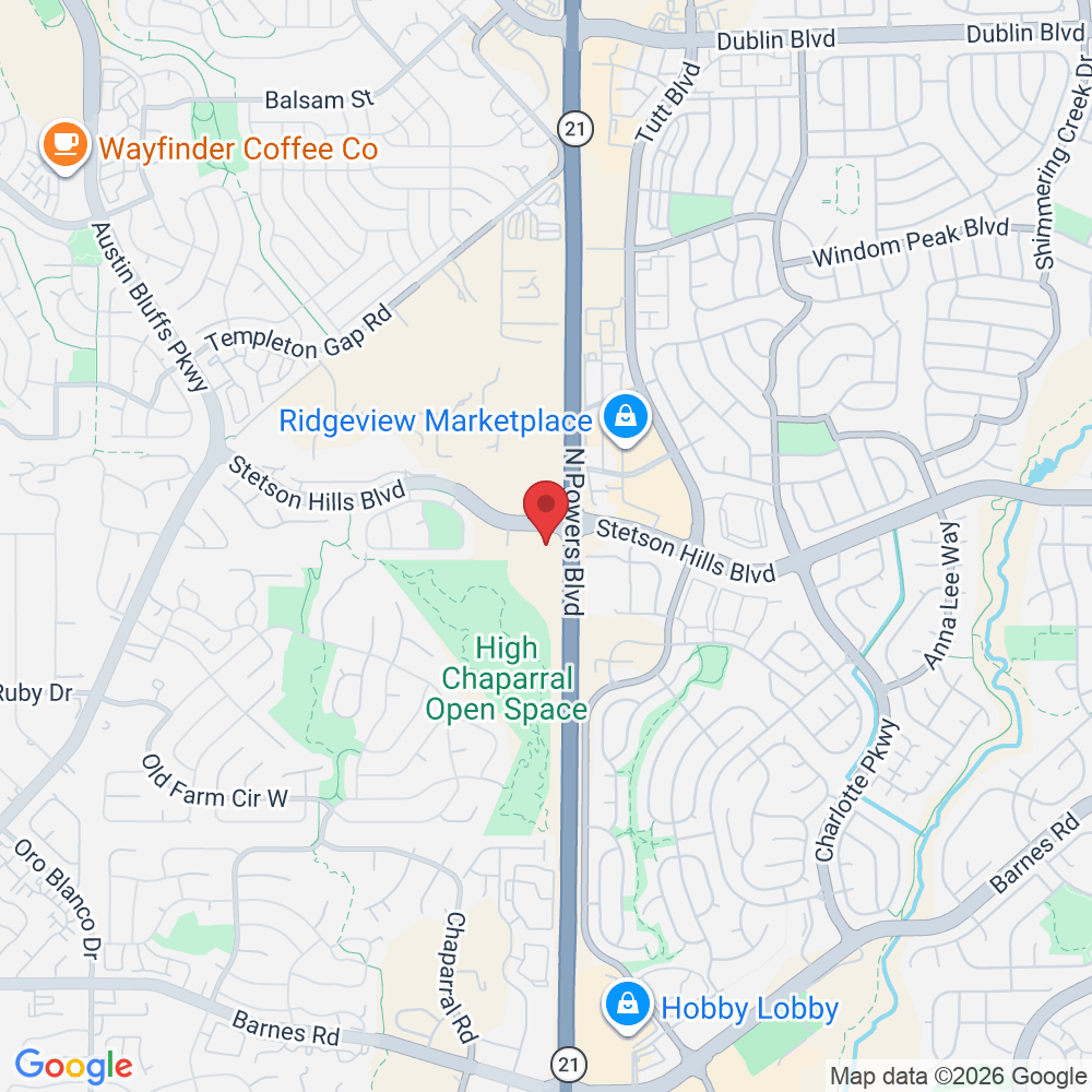 Parking lot, 5799 Stetson Hills Blvd suite 110, Colorado Springs, CO 80917, USA