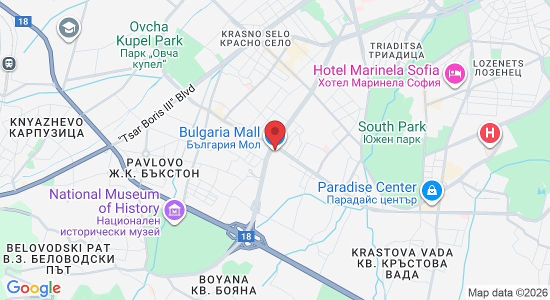 Manastirski Livadi, blvd. "Bulgaria" 69, 1404 Sofia, Bulgaria