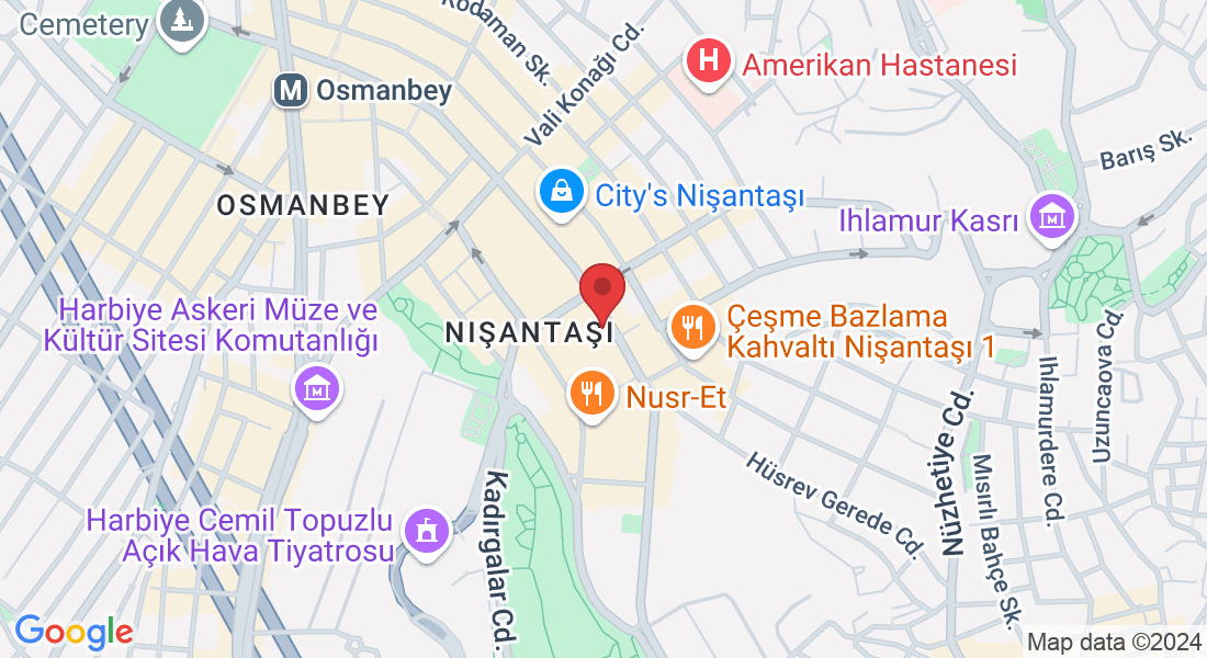 Harbiye, Teşvikiye Cd. No:19 D:13, 34365 Şişli/İstanbul, Türkiye