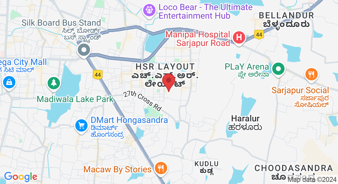 1919, 21st Main Road, 25th Cross Rd, Garden Layout, Sector 2, HSR Layout, Bengaluru, Karnataka 560102, India