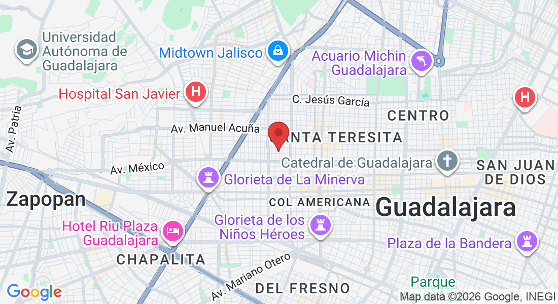 C. Reforma 1752, Ladrón de Guevara, Ladron De Guevara, 44600 Guadalajara, Jal., México