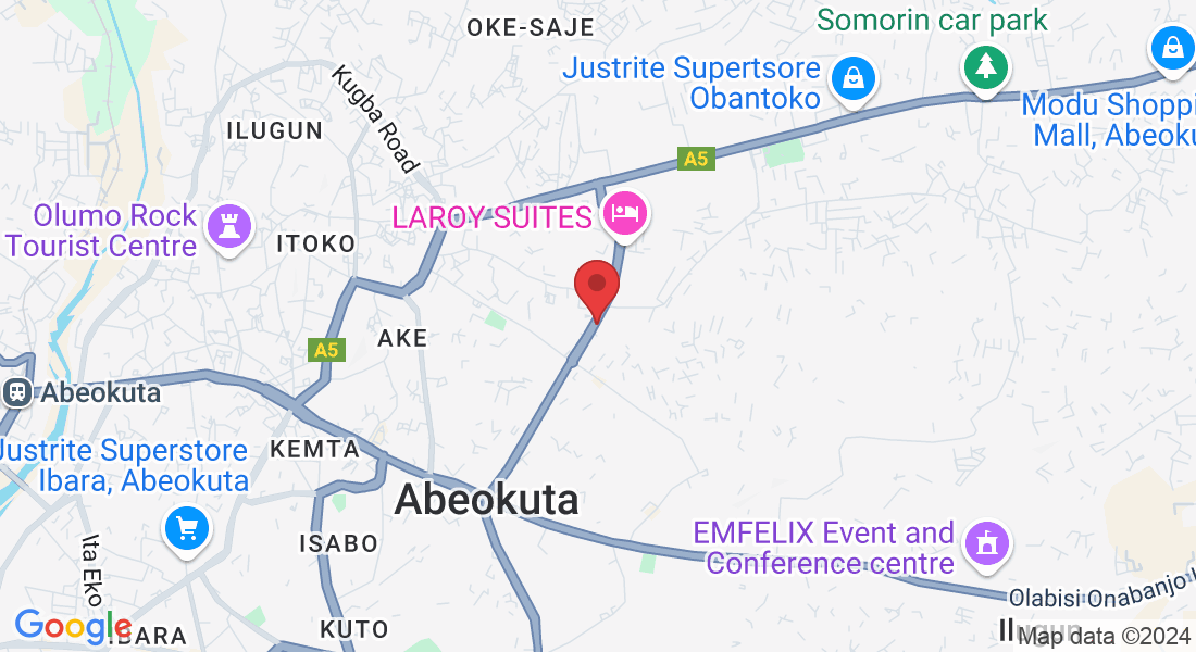 596C+C7M, Abiola Way, Abẹ́òkúta 111101, Ìpínlẹ̀ Ògùn, Nigeria