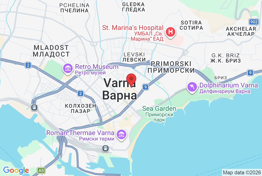Varna CenterPrimorski, bul. "Chataldzha" 81, 9002 Varna, Bulgaria