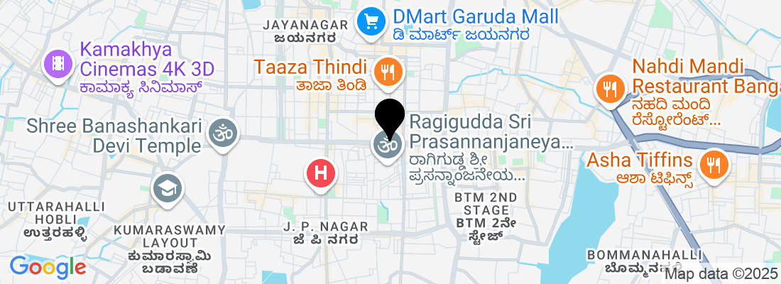 1186, 26th Main Rd, near Metro Pillar RP81, opposite raghavendra upahara hotel, Putlanpalya, Jayanagara 9th Block, Jayanagar, Bengaluru, Karnataka 560069, India
