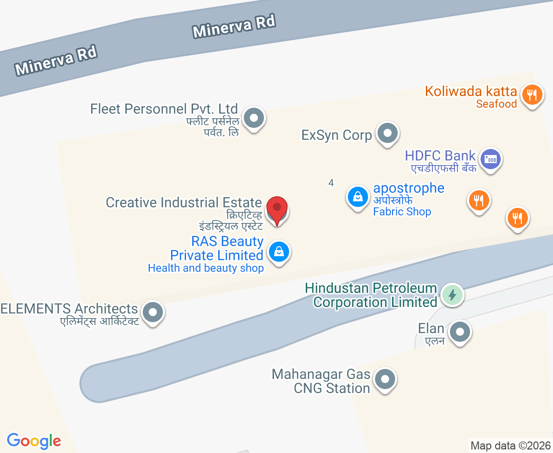 Unit No 115-116, Creative Industrial Estate, NM Joshi Marg, beside H P Petrol Pump, Shastri Nagar, Adarsh Nagar, Lower Parel, Mumbai, Maharashtra 400011, India