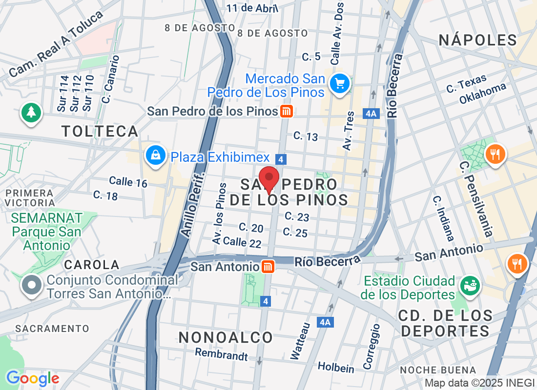 Av. Revolución 583, San Pedro de los Pinos, Benito Juárez, 03800 Ciudad de México, CDMX, México