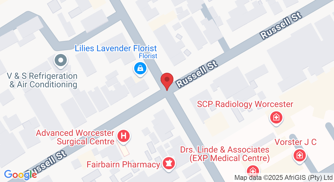 Russell St & Fairbairn St, Worcester, 6849, South Africa