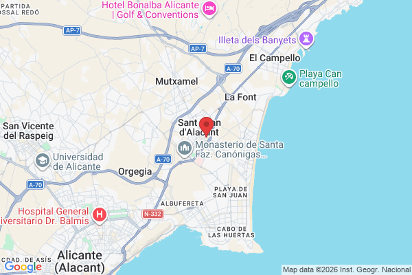 Avinguda de la Diagonal, 4, 03550 Sant Joan d'Alacant, Alicante, España