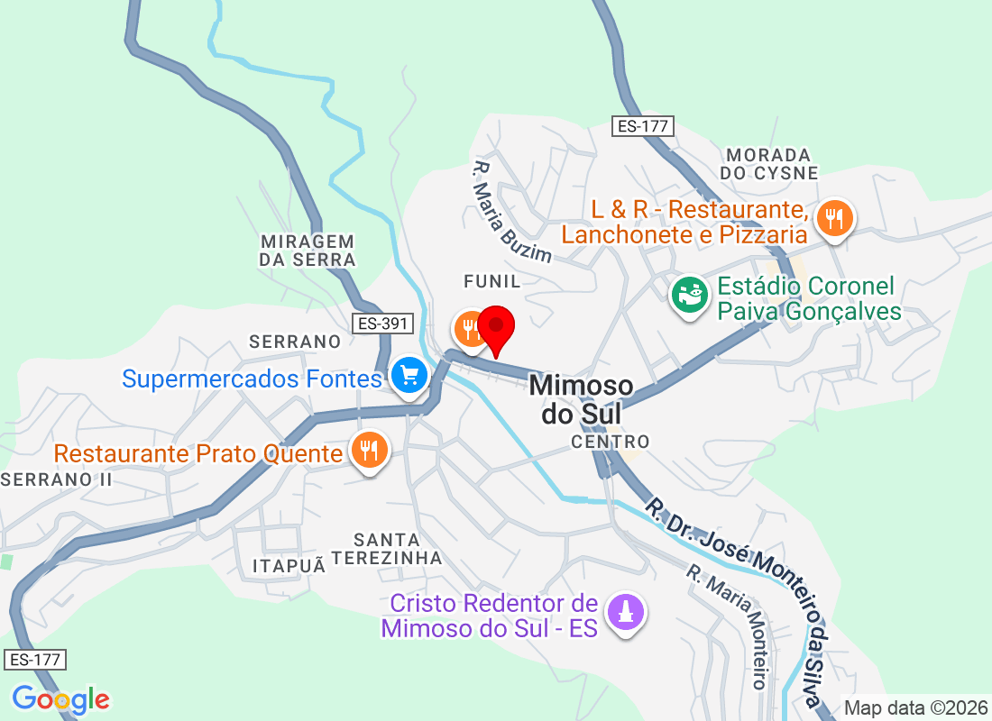 R. Espírito Santo, 287 - Centro, Mimoso do Sul - ES, 29400-000, Brasil