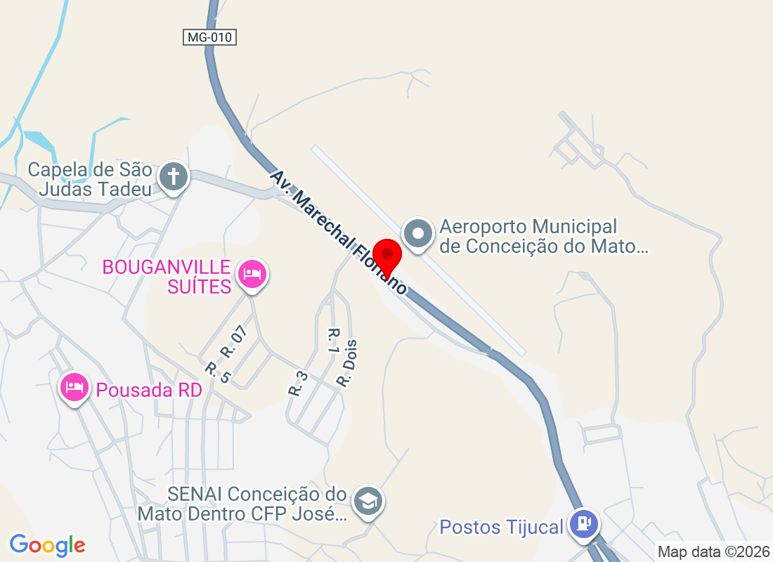 Av. Marechal Floriano, 355 - Bandeirinha, Conceição do Mato Dentro - MG, 35860-000, Brasil