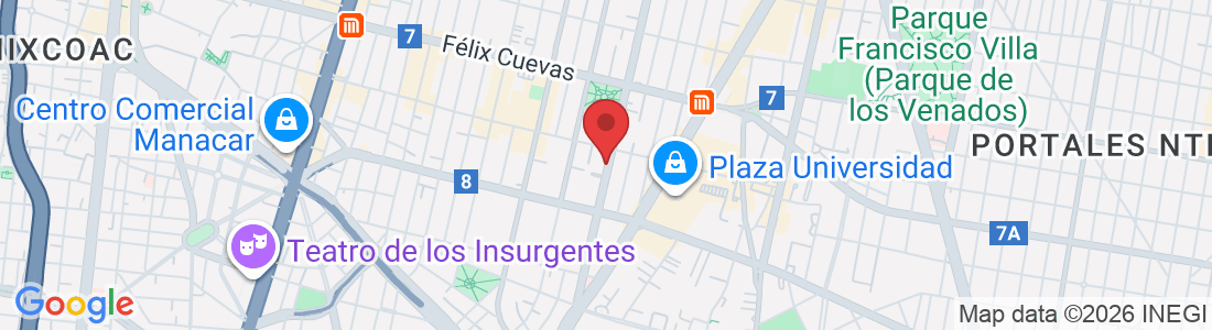 Gabriel Mancera 1611, Col del Valle Centro, Benito Juárez, 03104 Ciudad de México, CDMX, México