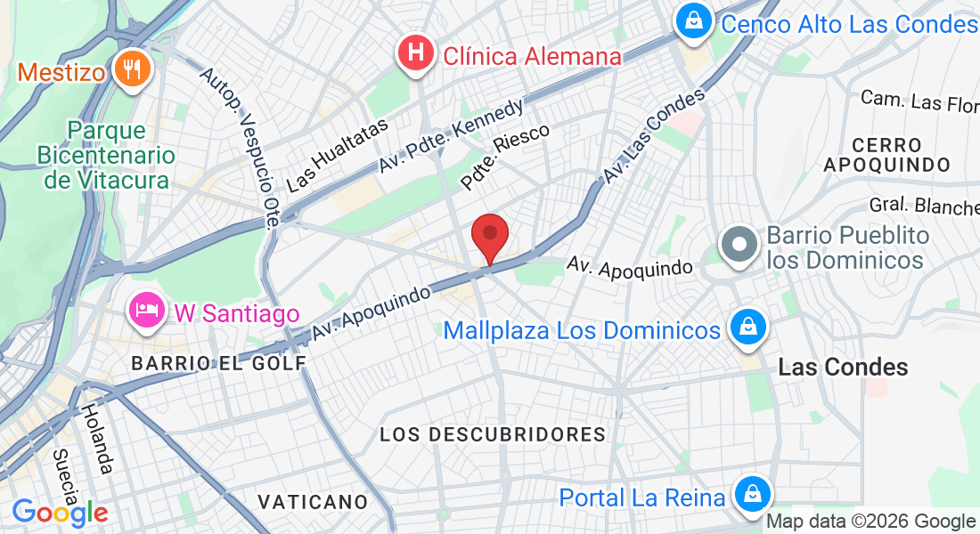 Av. Apoquindo 6275, 7560897 Las Condes, Región Metropolitana, Chile