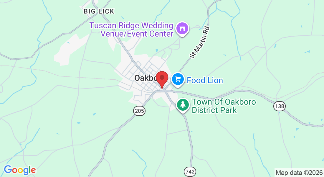 117 N Main St, Oakboro, NC 28129, USA
