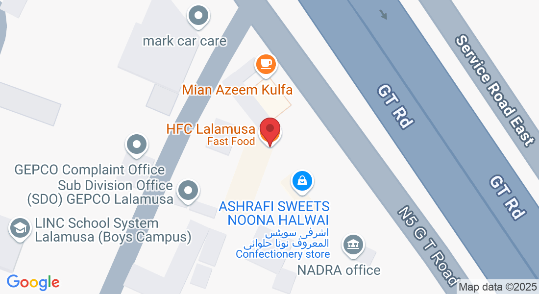 Grand Trunk Rd, Lalamusa, Gujrat, Punjab 50200, Pakistan