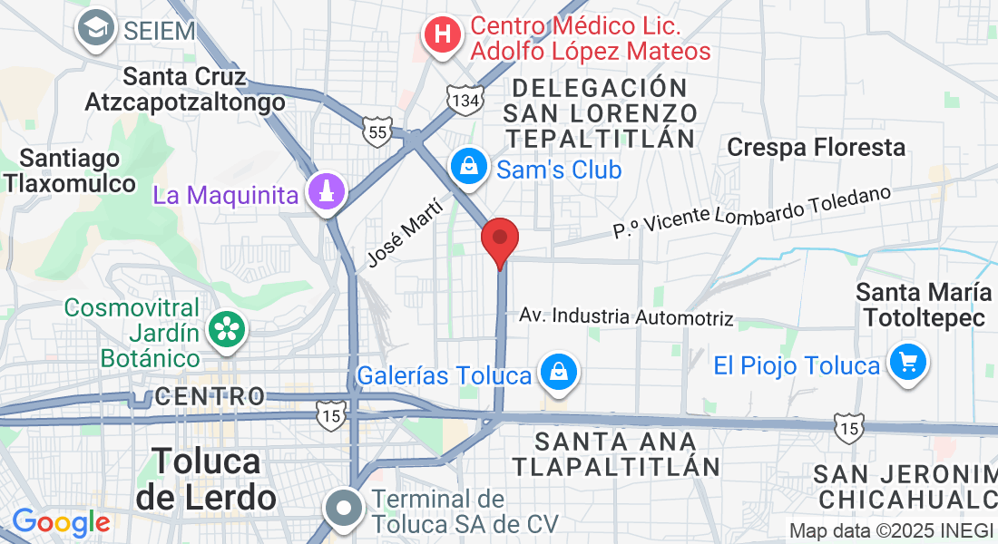 Via Alfredo del Mazo 547, San Juan Buenavista, Delegación San Lorenzo Tepaltitlán, 50010 Toluca de Lerdo, Méx., México