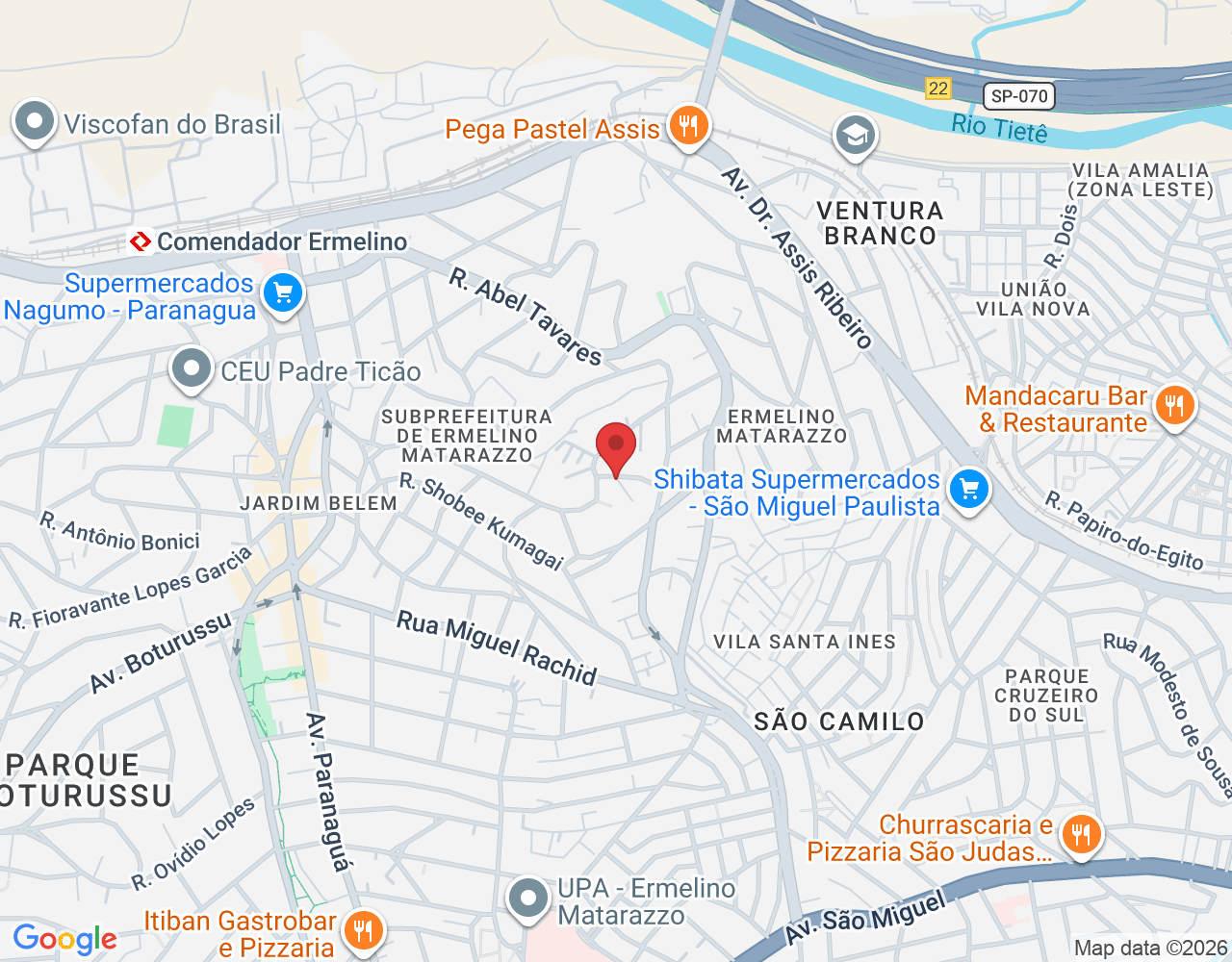 R. dos Tamarindos, 21 - Jardim Matarazzo, São Paulo - SP, 03813-200, Brasil